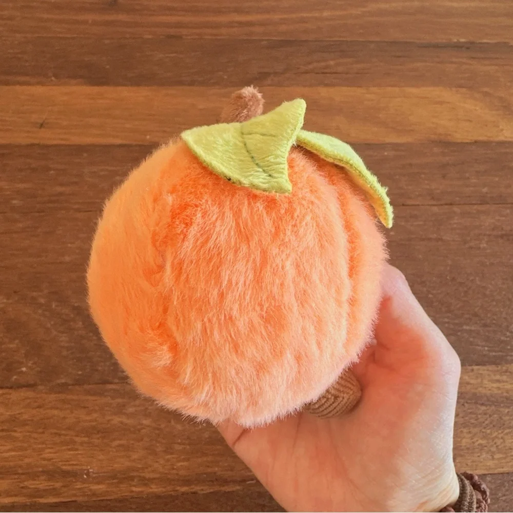 Cute Peach Plush Keychain Bag Charm Kawaii Soft Fruit Plushie Gift New